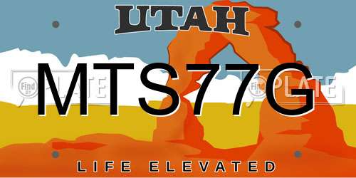 MTS77G Utah License Plate