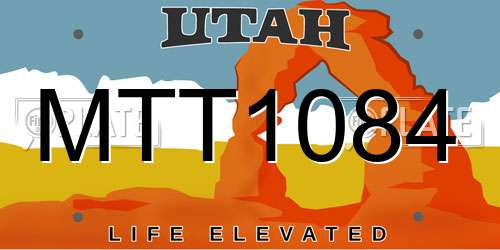 MTT1084 Utah License Plate