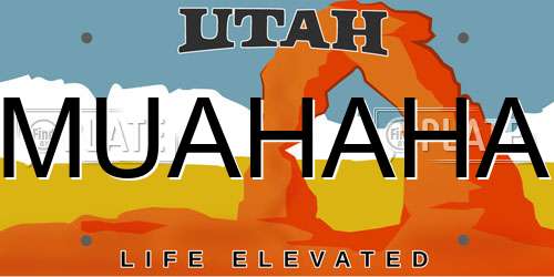 MUAHAHA Utah License Plate