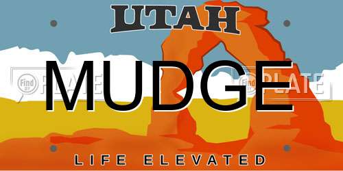 MUDGE Utah License Plate