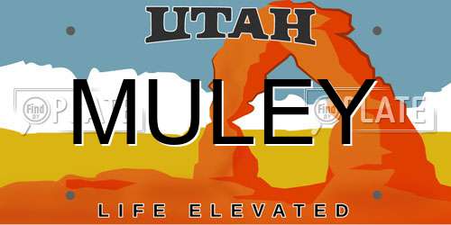 MULEY Utah License Plate