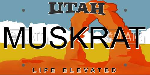 MUSKRAT Utah License Plate