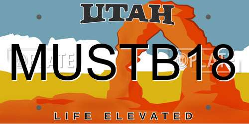 MUSTB18 Utah License Plate