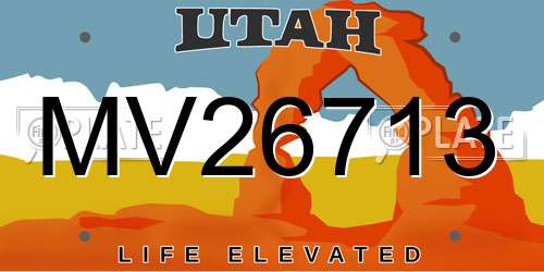 MV26713 Utah License Plate