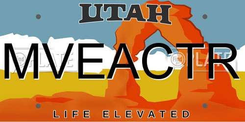 MVEACTR Utah License Plate