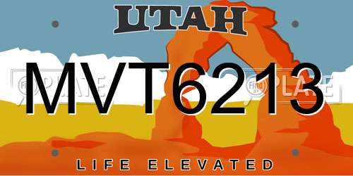 MVT6213 Utah License Plate