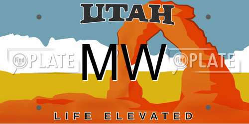 MW Utah License Plate