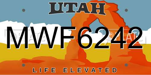 MWF6242 Utah License Plate
