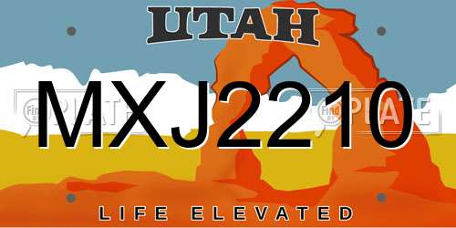 MXJ2210 Utah License Plate