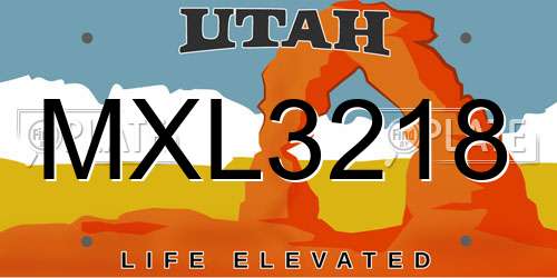 MXL3218 Utah License Plate