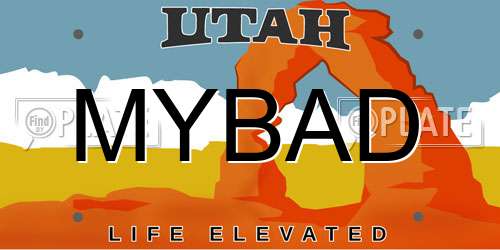 MYBAD Utah License Plate