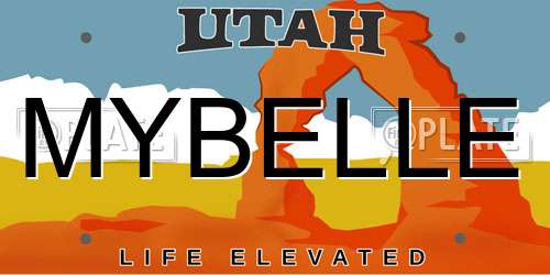 MYBELLE Utah License Plate