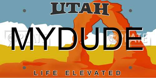 MYDUDE Utah License Plate