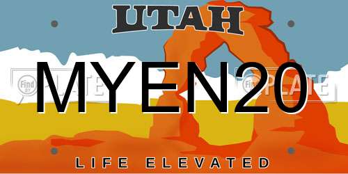 MYEN20 Utah License Plate