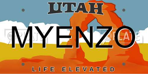 MYENZO Utah License Plate