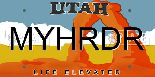 MYHRDR Utah License Plate
