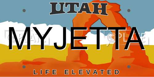 MYJETTA Utah License Plate