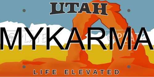 MYKARMA Utah License Plate