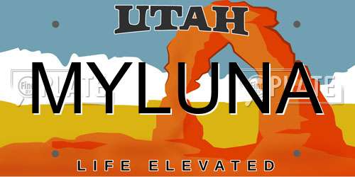 MYLUNA Utah License Plate