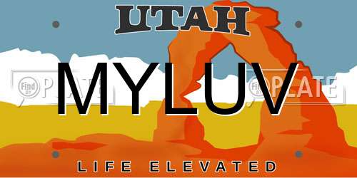 MYLUV Utah License Plate