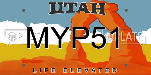 MYP51 Utah License Plate