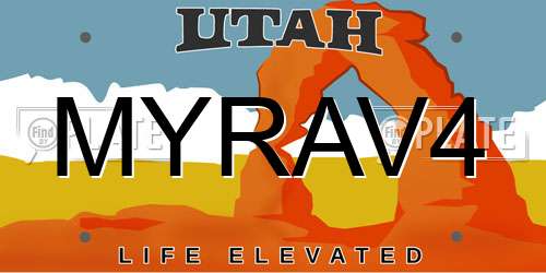 MYRAV4 Utah License Plate