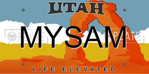 MYSAM Utah License Plate