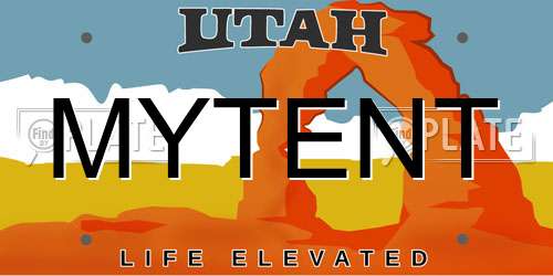 MYTENT Utah License Plate