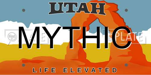 MYTHIC Utah License Plate