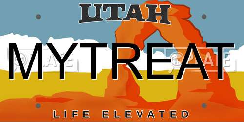 MYTREAT Utah License Plate