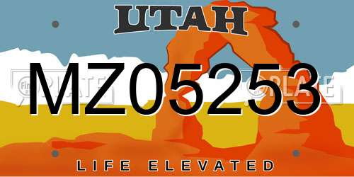 MZ05253 Utah License Plate