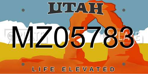 MZ05783 Utah License Plate