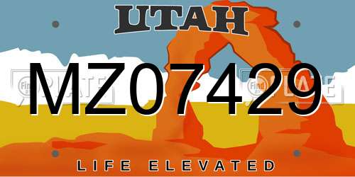 MZ07429 Utah License Plate