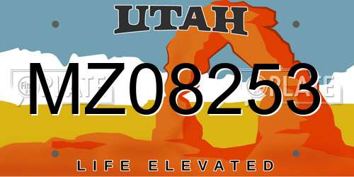 MZ08253 Utah License Plate