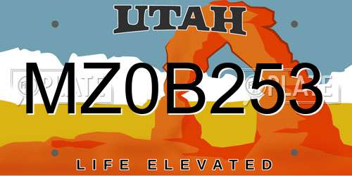 MZ0B253 Utah License Plate