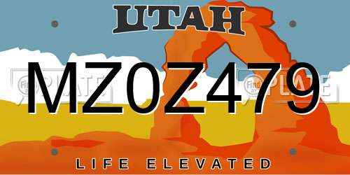 MZ0Z479 Utah License Plate