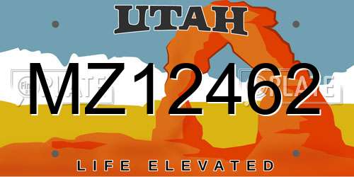 MZ12462 Utah License Plate
