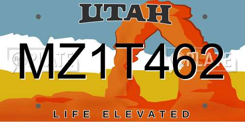 MZ1T462 Utah License Plate