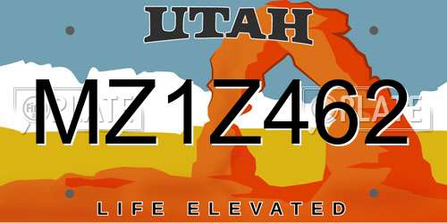 MZ1Z462 Utah License Plate