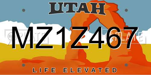 MZ1Z467 Utah License Plate