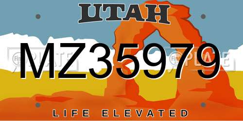 MZ35979 Utah License Plate