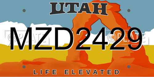 MZD2429 Utah License Plate