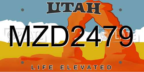 MZD2479 Utah License Plate