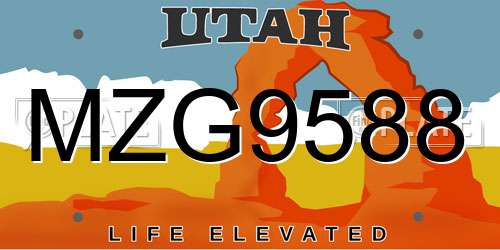 MZG9588 Utah License Plate