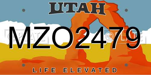 MZO2479 Utah License Plate