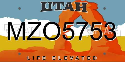 MZO5753 Utah License Plate