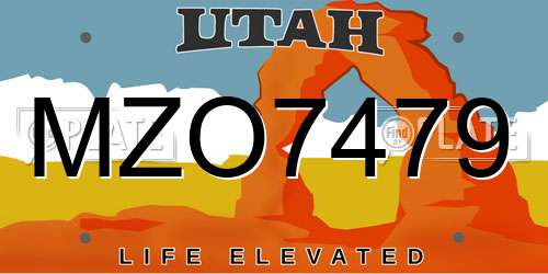 MZO7479 Utah License Plate