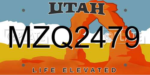 MZQ2479 Utah License Plate