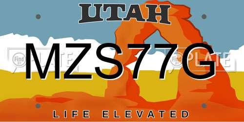 MZS77G Utah License Plate