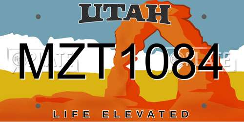 MZT1084 Utah License Plate